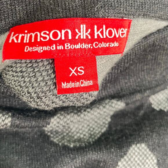 Krimson Klover Women's Size XS Wool Blend Dark Gray Polka Dot Mini Skater Skirt - Picture 3 of 6